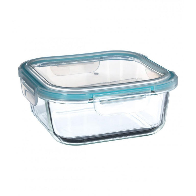 Set 3 cutii alimentare, 5five, patrate, sticla, inchidere ermetica