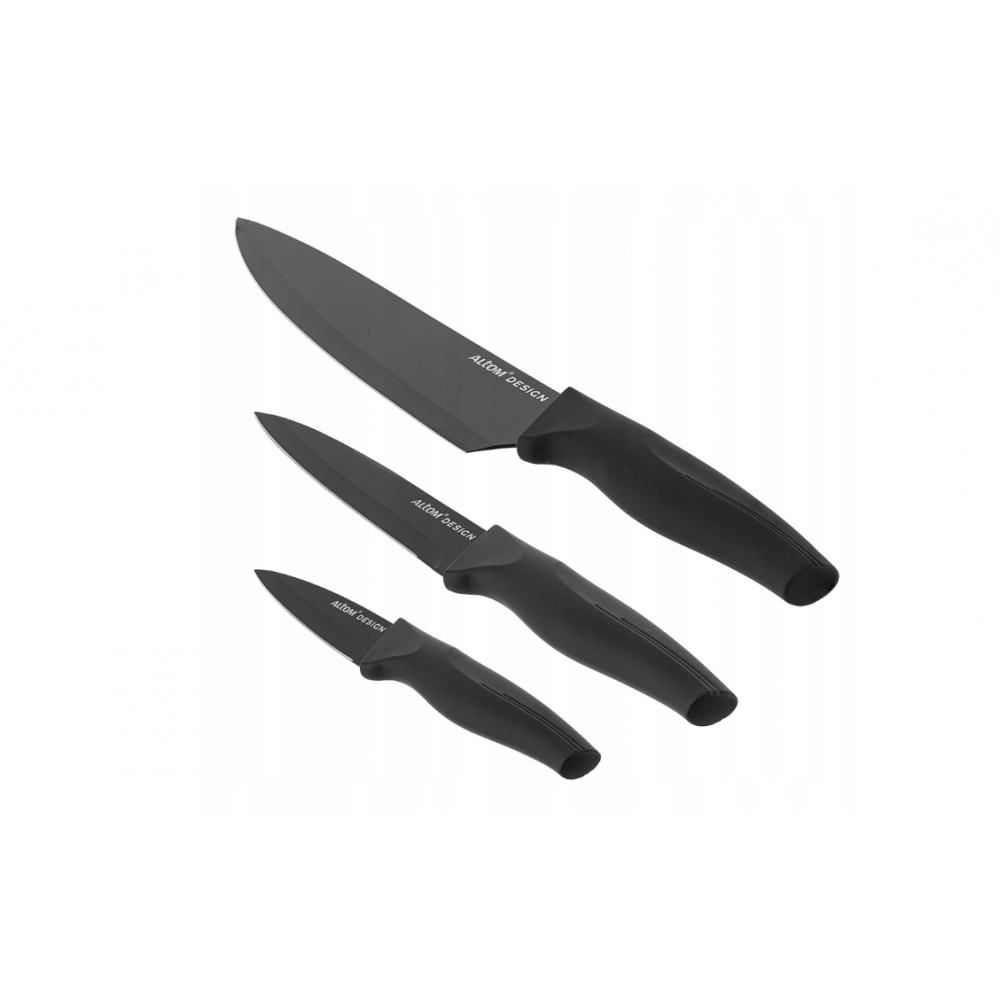 Set 3 cutite Altom, negru, inox