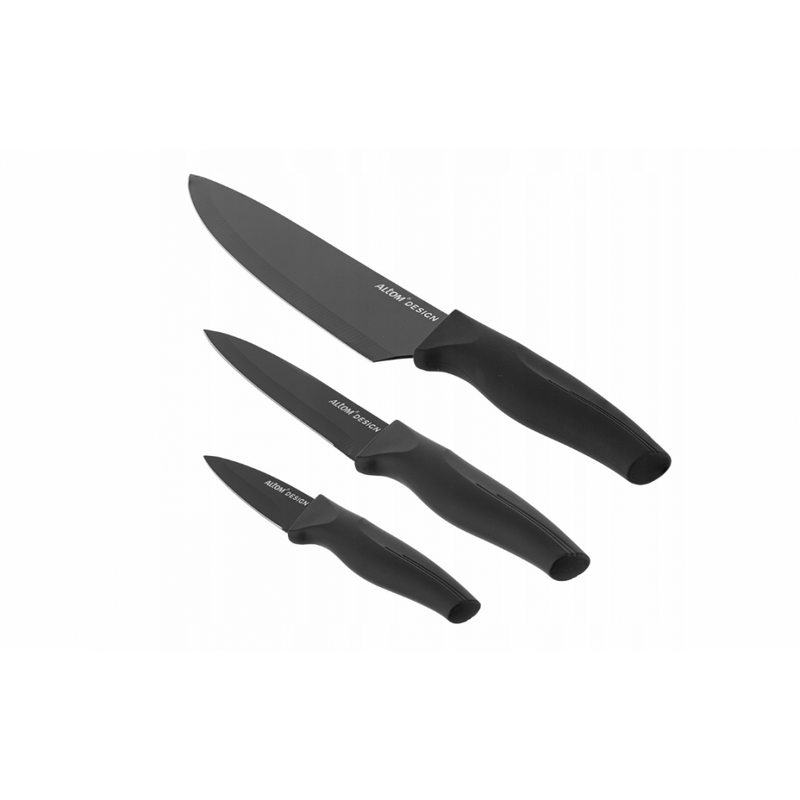Set 3 cutite Altom, negru, inox