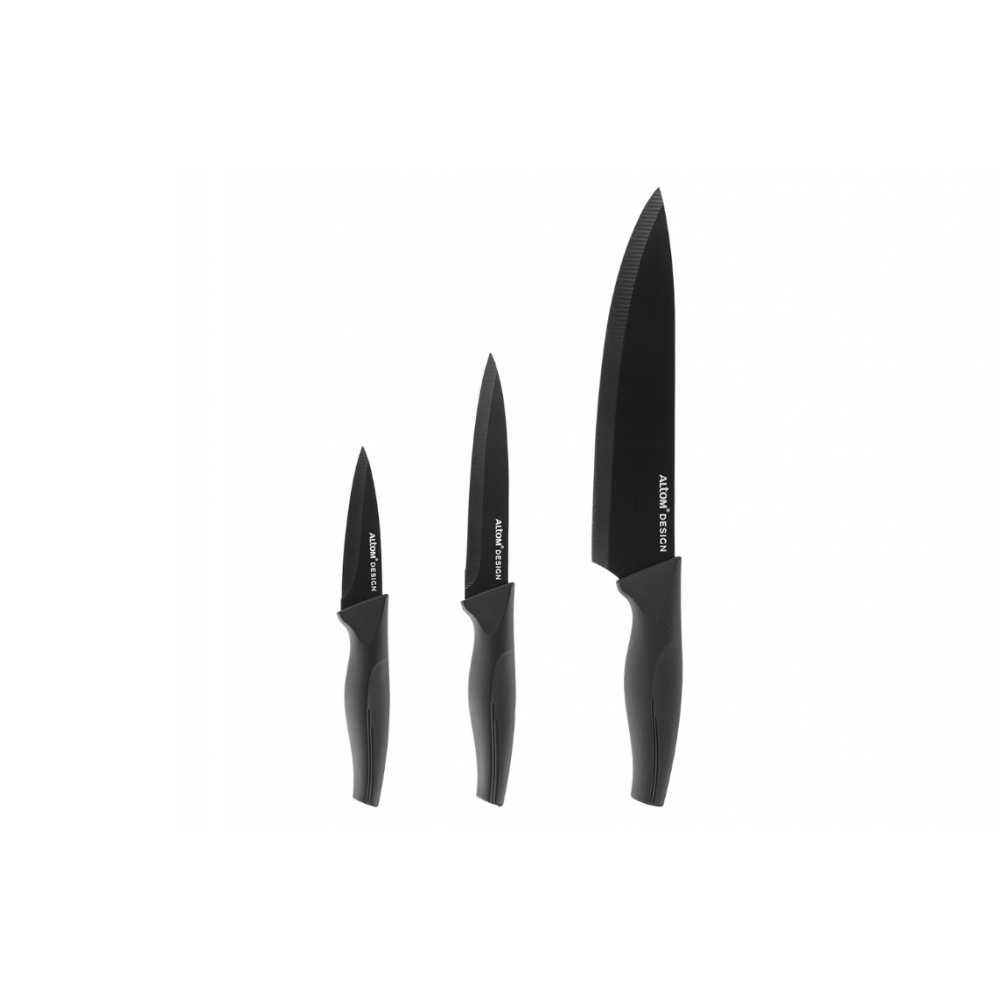 Set 3 cutite Altom, negru, inox
