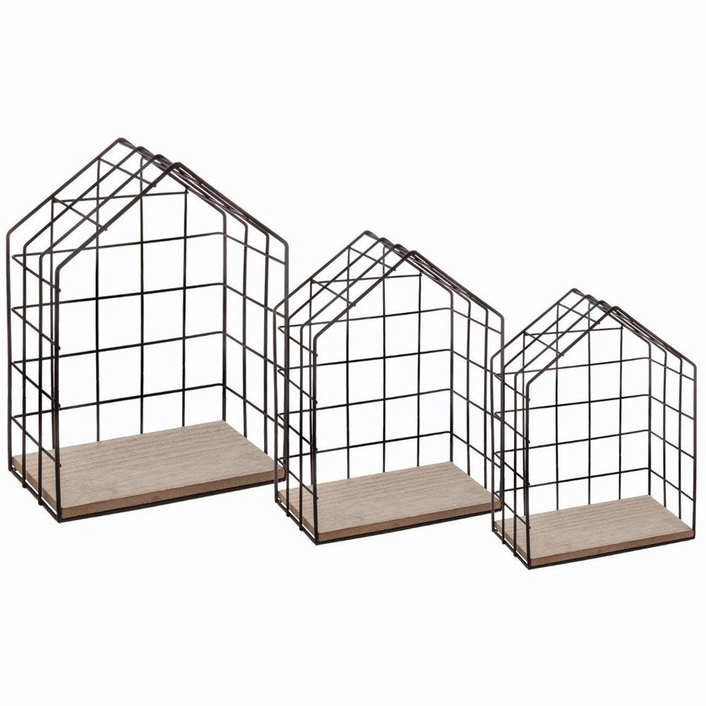 Set 3 etajere Home, otel, MDF, 22.5x11x33.5 cm