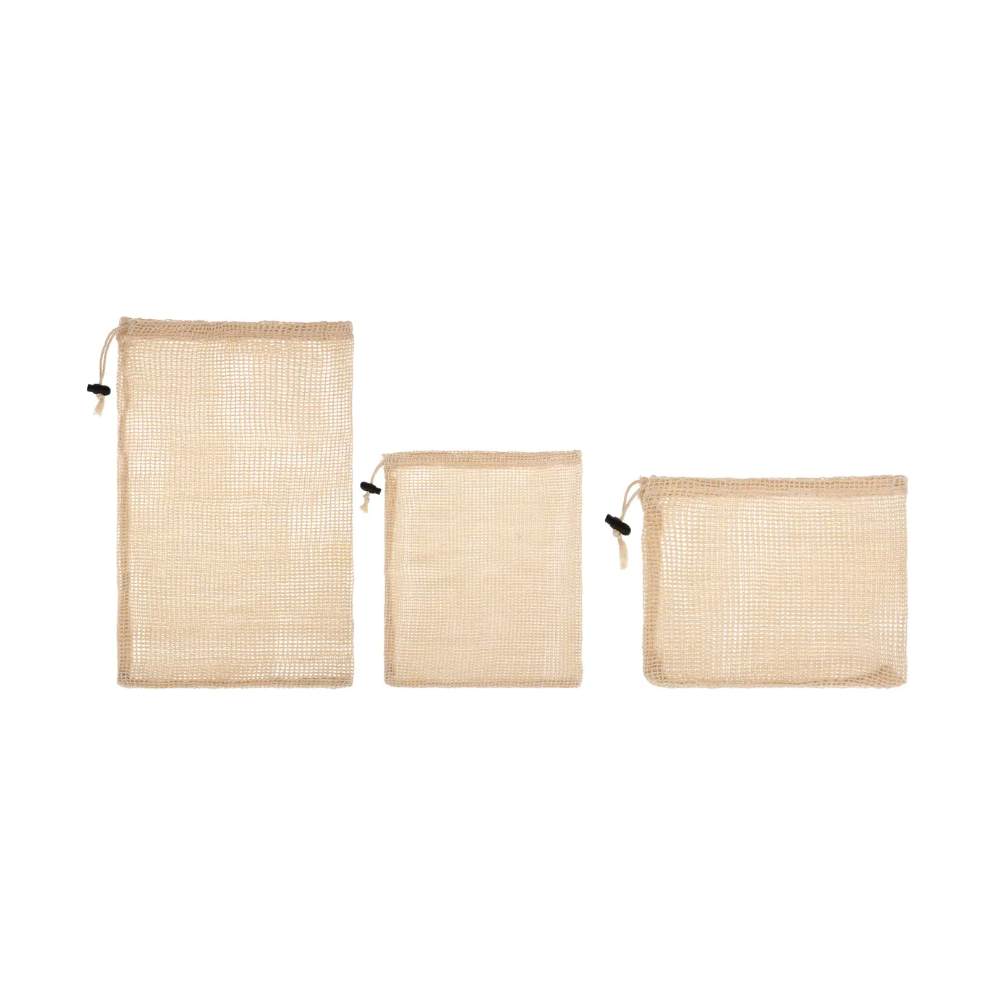 Set 3 saculeti legume, bumbac, 20 x 28, 33 x 28, 43 x 28 cm