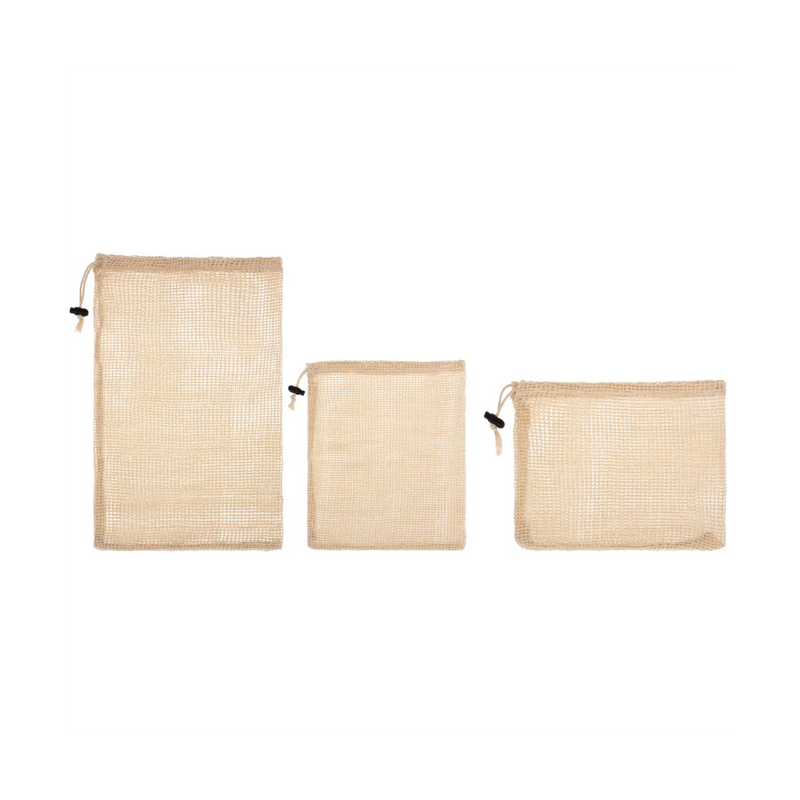 Set 3 saculeti legume, bumbac, 20 x 28, 33 x 28, 43 x 28 cm