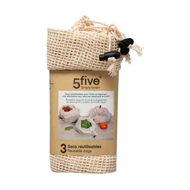 Set 3 saculeti legume, bumbac, 20 x 28, 33 x 28, 43 x 28 cm