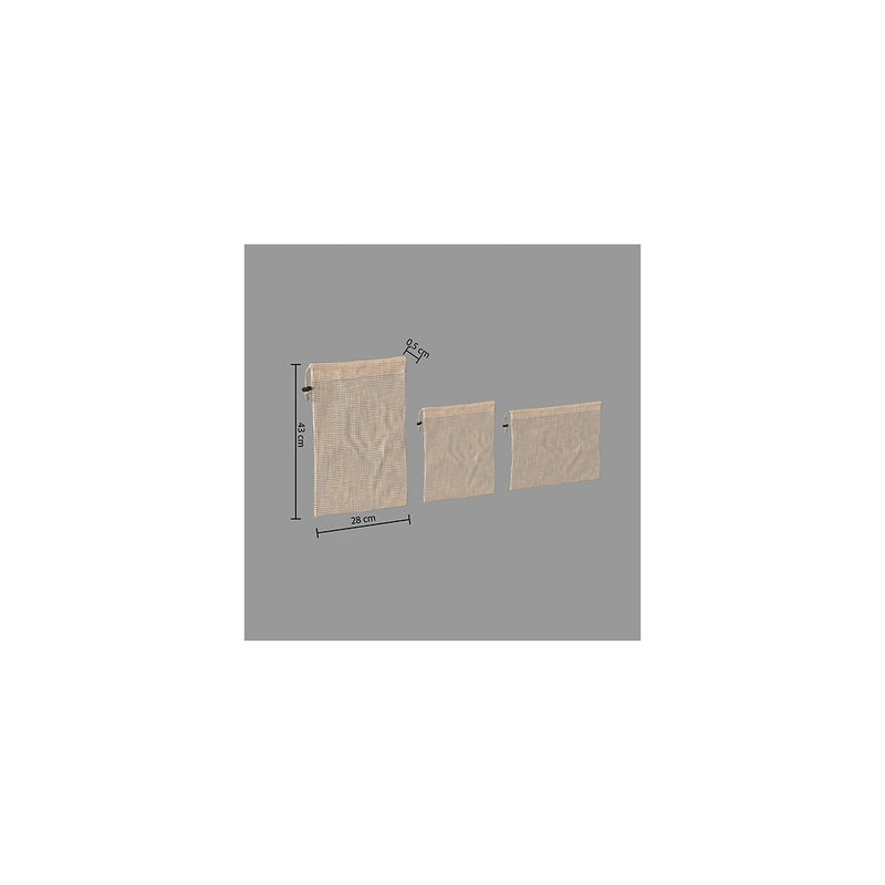 Set 3 saculeti legume, bumbac, 20 x 28, 33 x 28, 43 x 28 cm