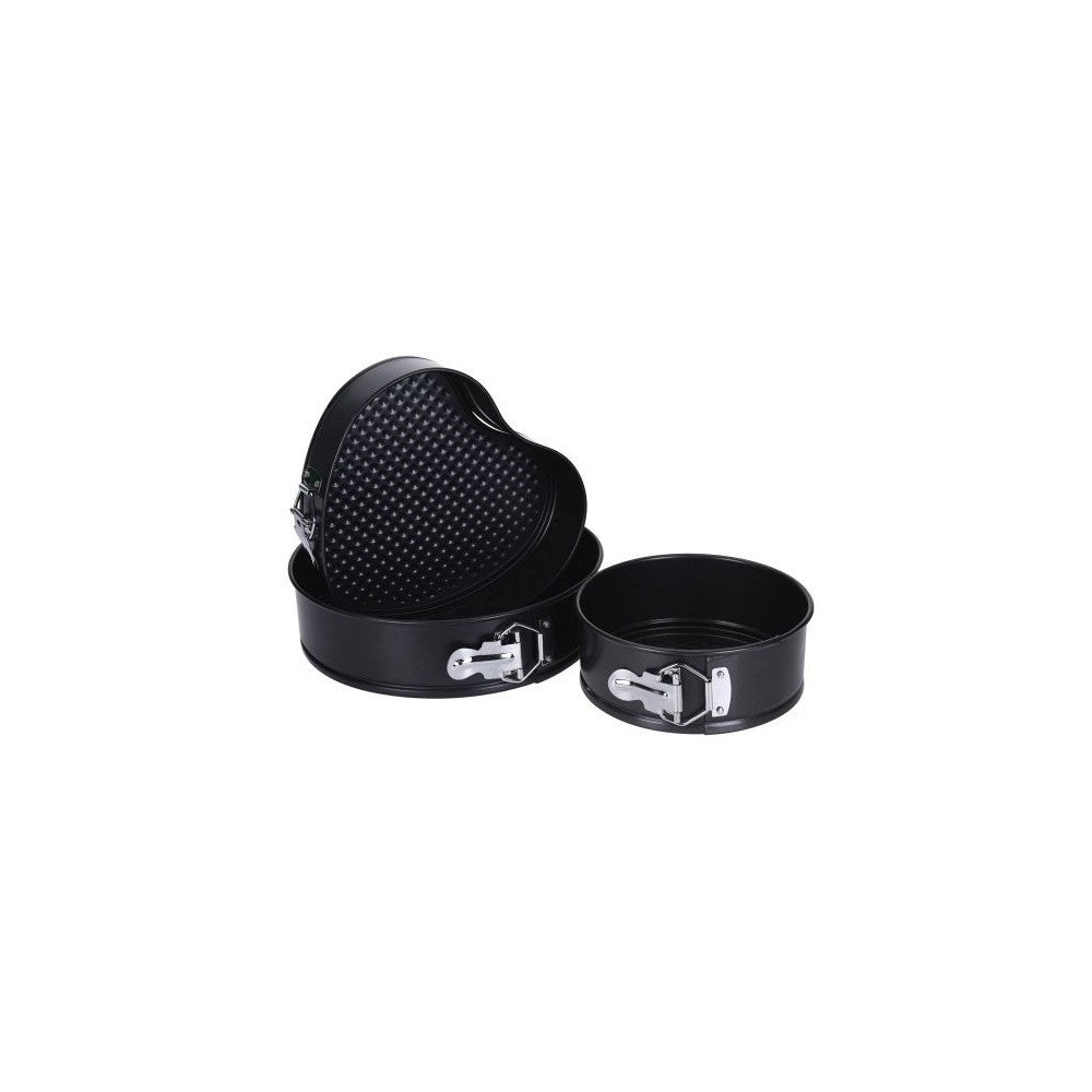 Set 3 tavi patiserie Karla, otel carbon, antiaderente, 24 x 24 x 7 cm