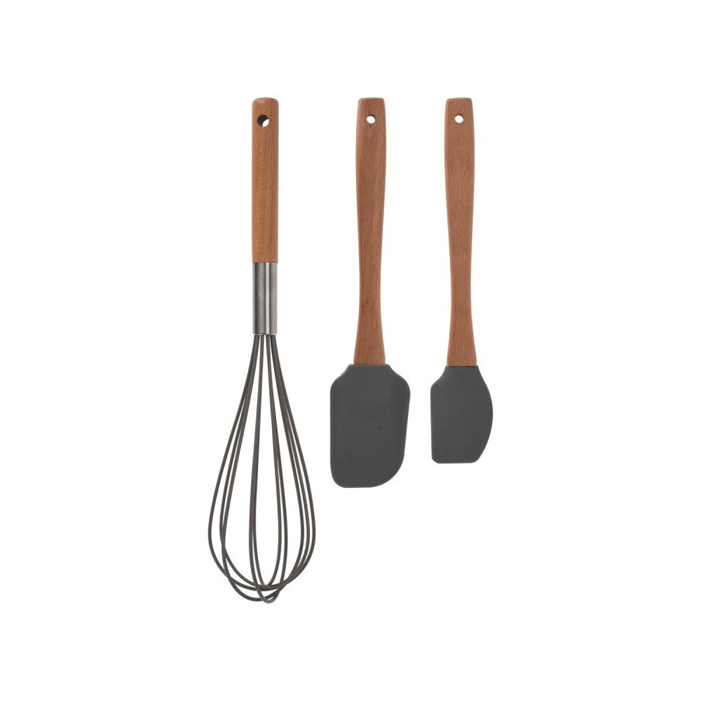 Set 3 ustensile patiserie Colly, lemn, silicon