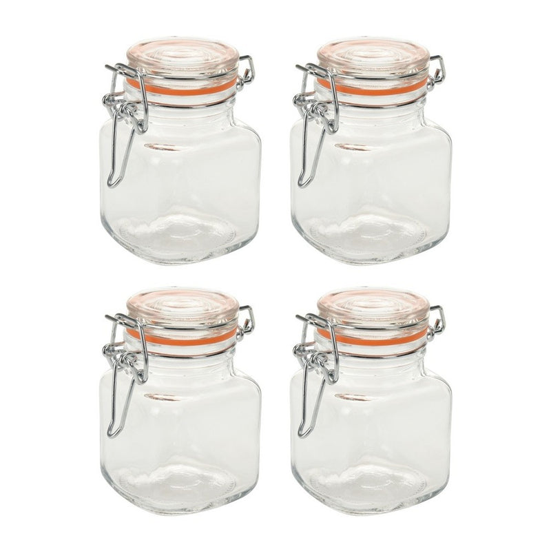 Set 4 borcane Excellent, cu inchidere ermetica, 7 x 5 cm, 90 ml