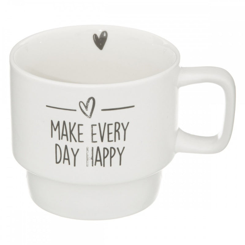 Set 4 cani Happy, ceramica, suport metalic, 7 x 8 cm, 220 ml