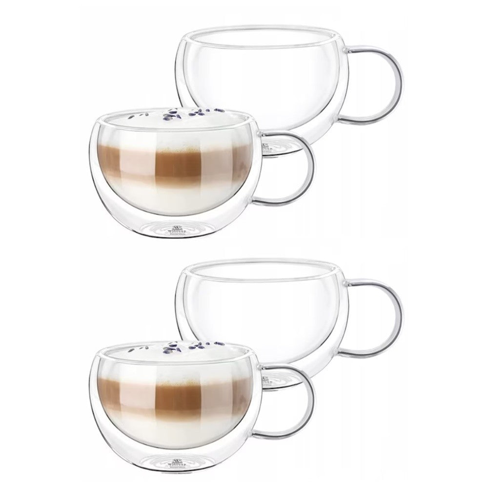 Set 4 cani Nastory, pereti dubli, sticla borosilicata, 300 ml