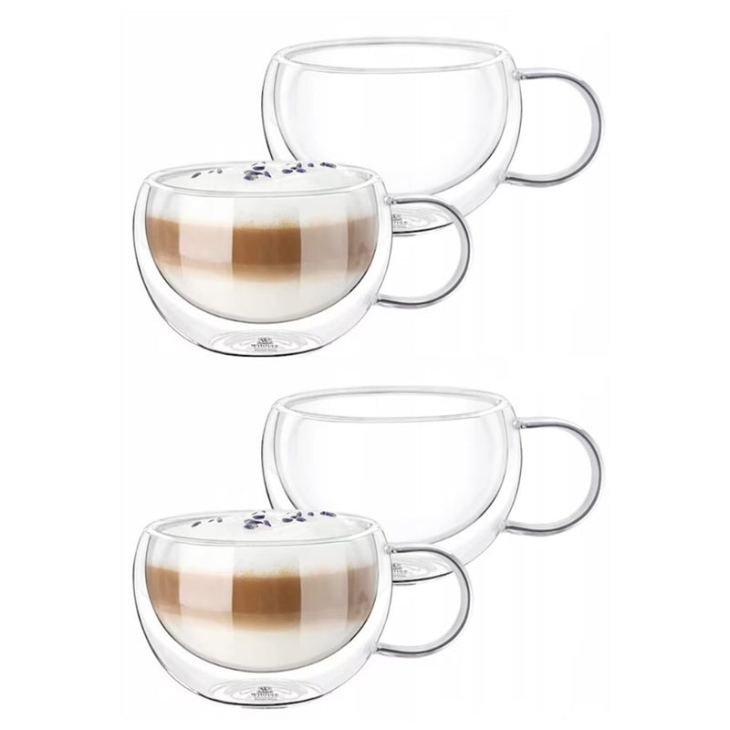 Set 4 cani Nastory, pereti dubli, sticla borosilicata, 300 ml
