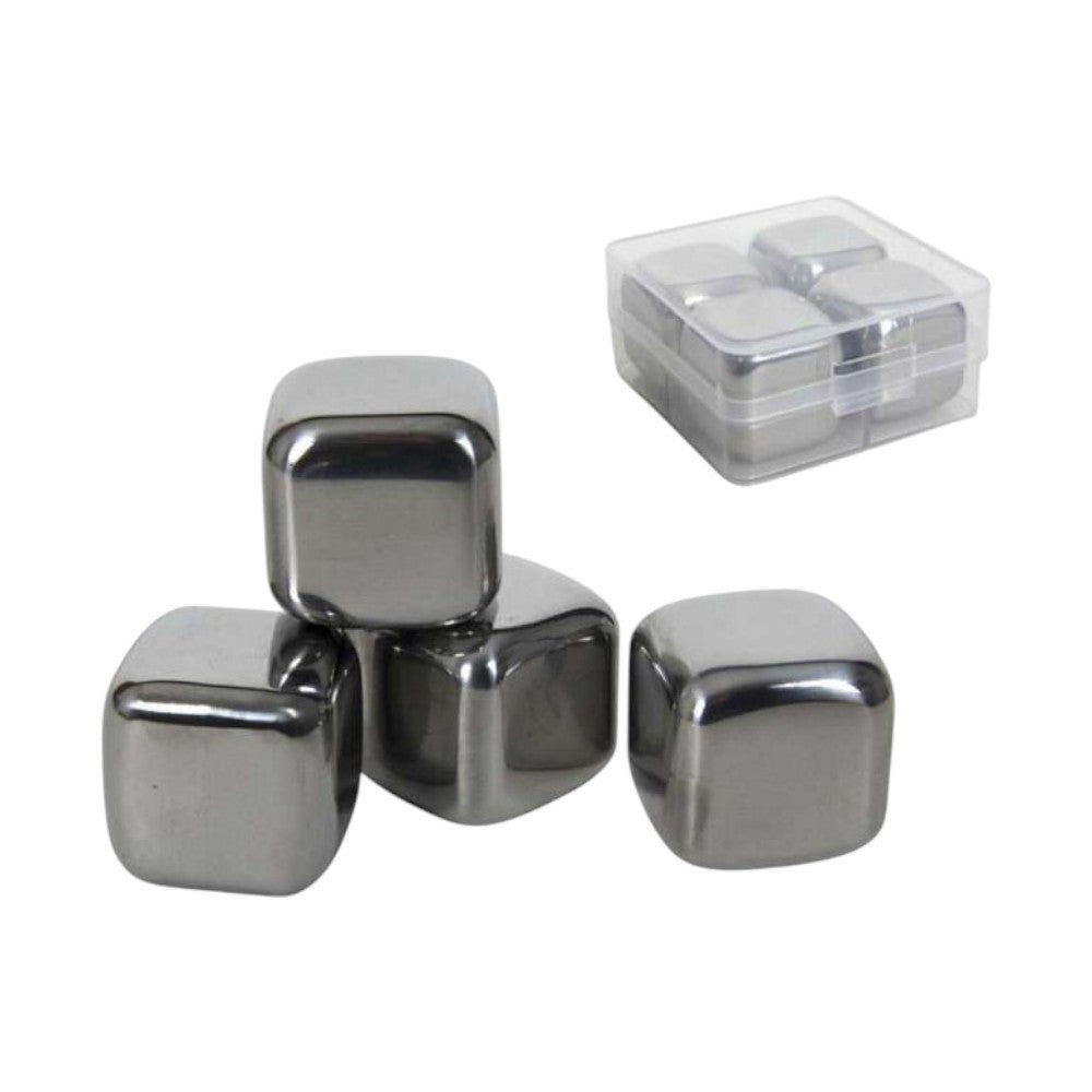 Set 4 cuburi gheata, inox, 3 x 3 cm