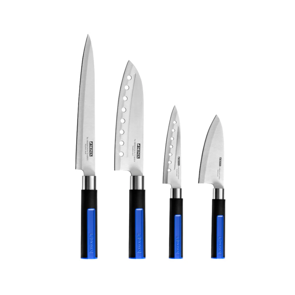 Set 4 Cutite Profesionale Japoneze Monix - Cuti Feliat, Santoku, Universal, Deba