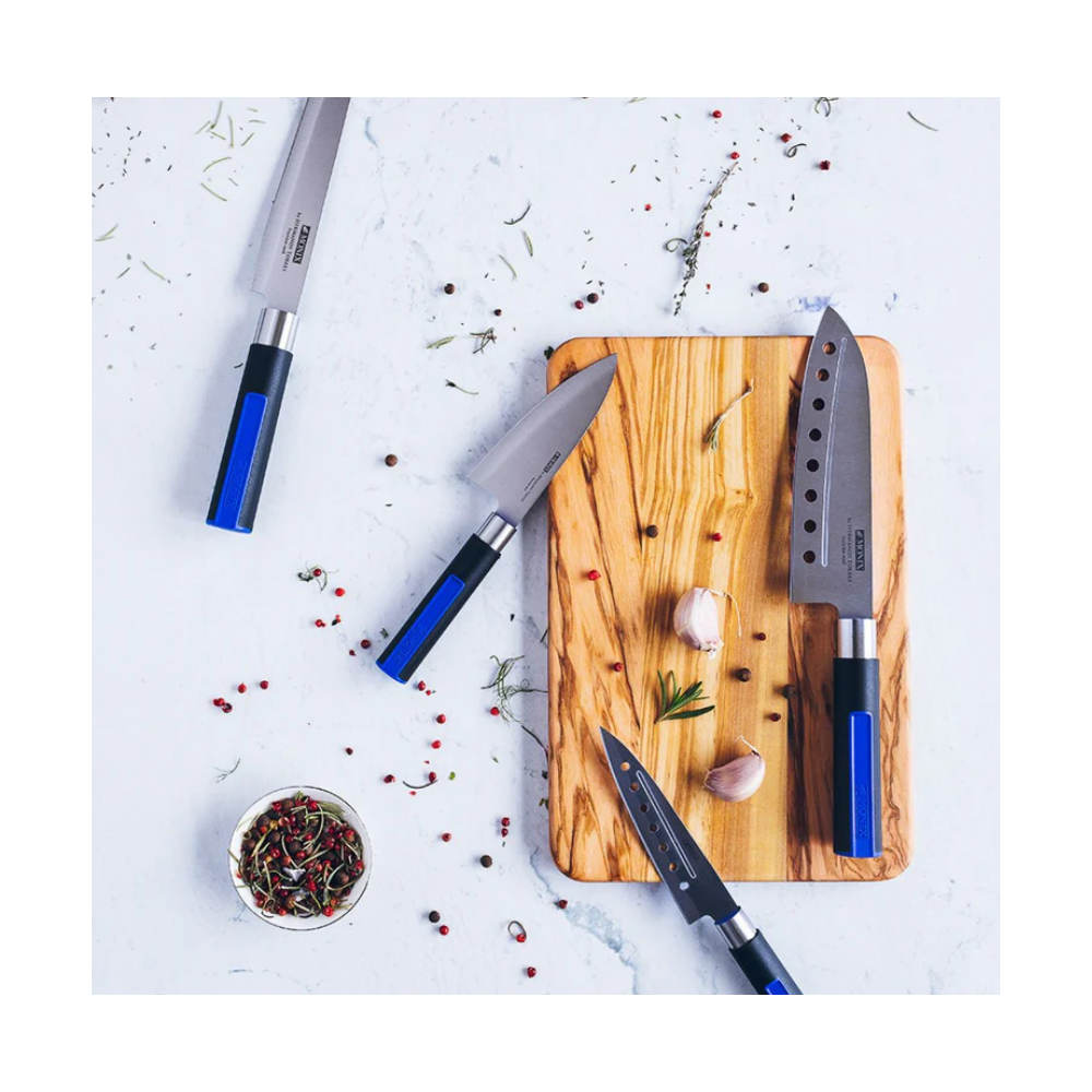 Set 4 Cutite Profesionale Japoneze Monix - Cuti Feliat, Santoku, Universal, Deba