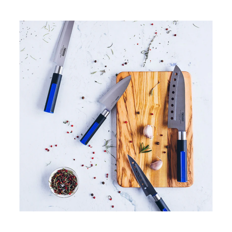 Set 4 Cutite Profesionale Japoneze Monix - Cuti Feliat, Santoku, Universal, Deba