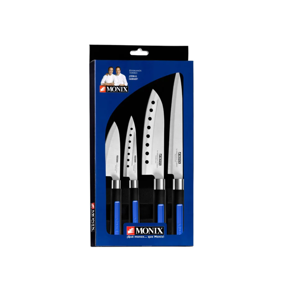 Set 4 Cutite Profesionale Japoneze Monix - Cuti Feliat, Santoku, Universal, Deba