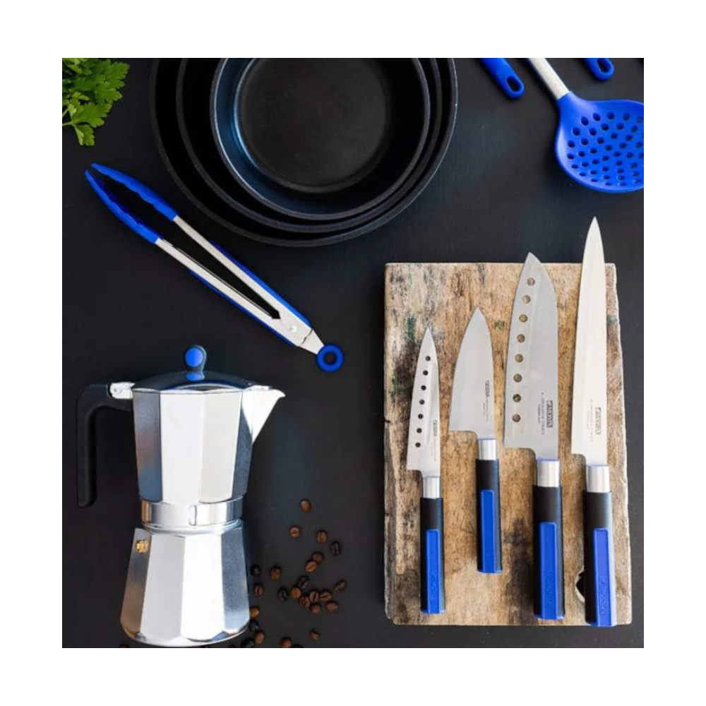 Set 4 Cutite Profesionale Japoneze Monix - Cuti Feliat, Santoku, Universal, Deba