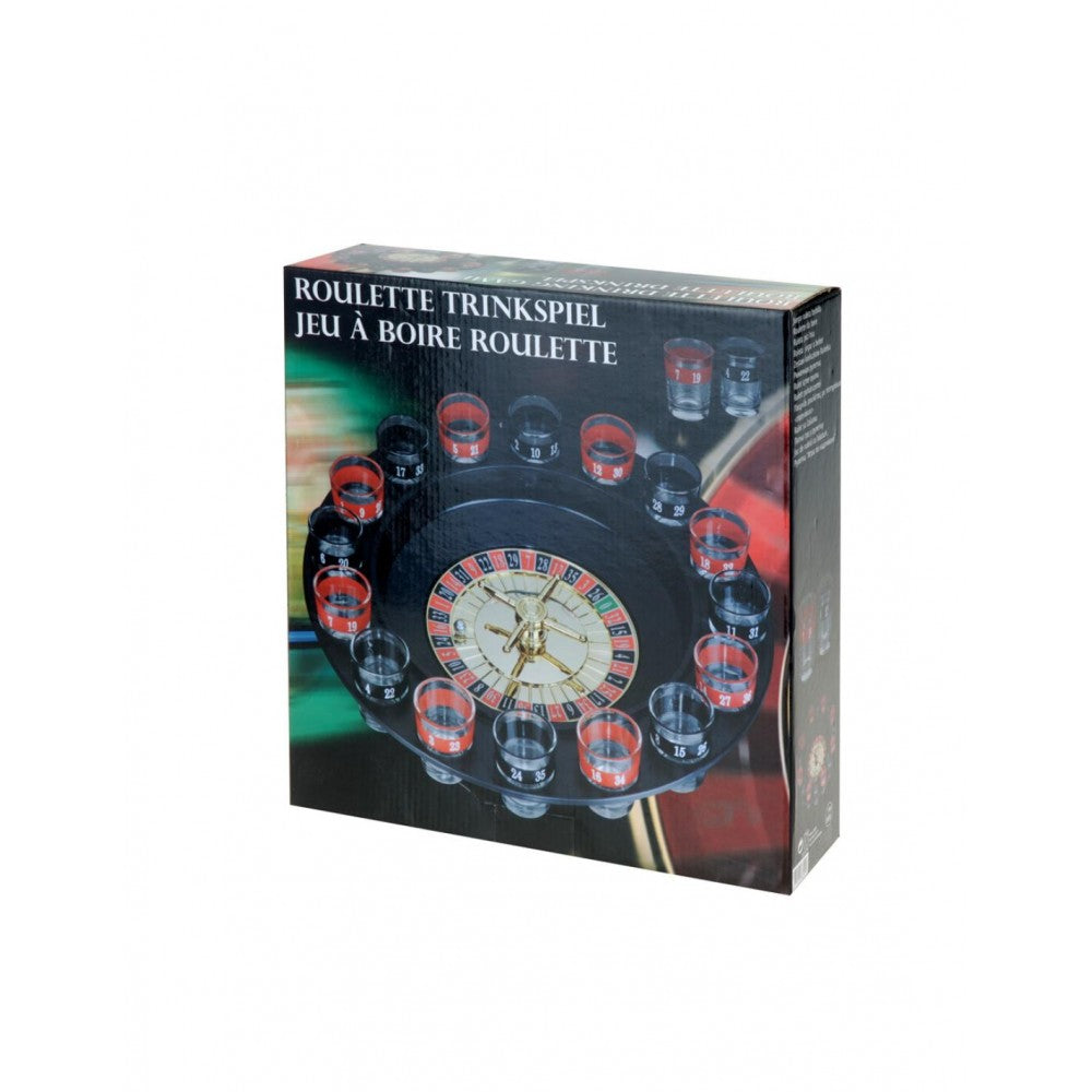 Set joc ruleta cu pahare tarie Smart Casino, sticla, 16 pahare, suport din plastic