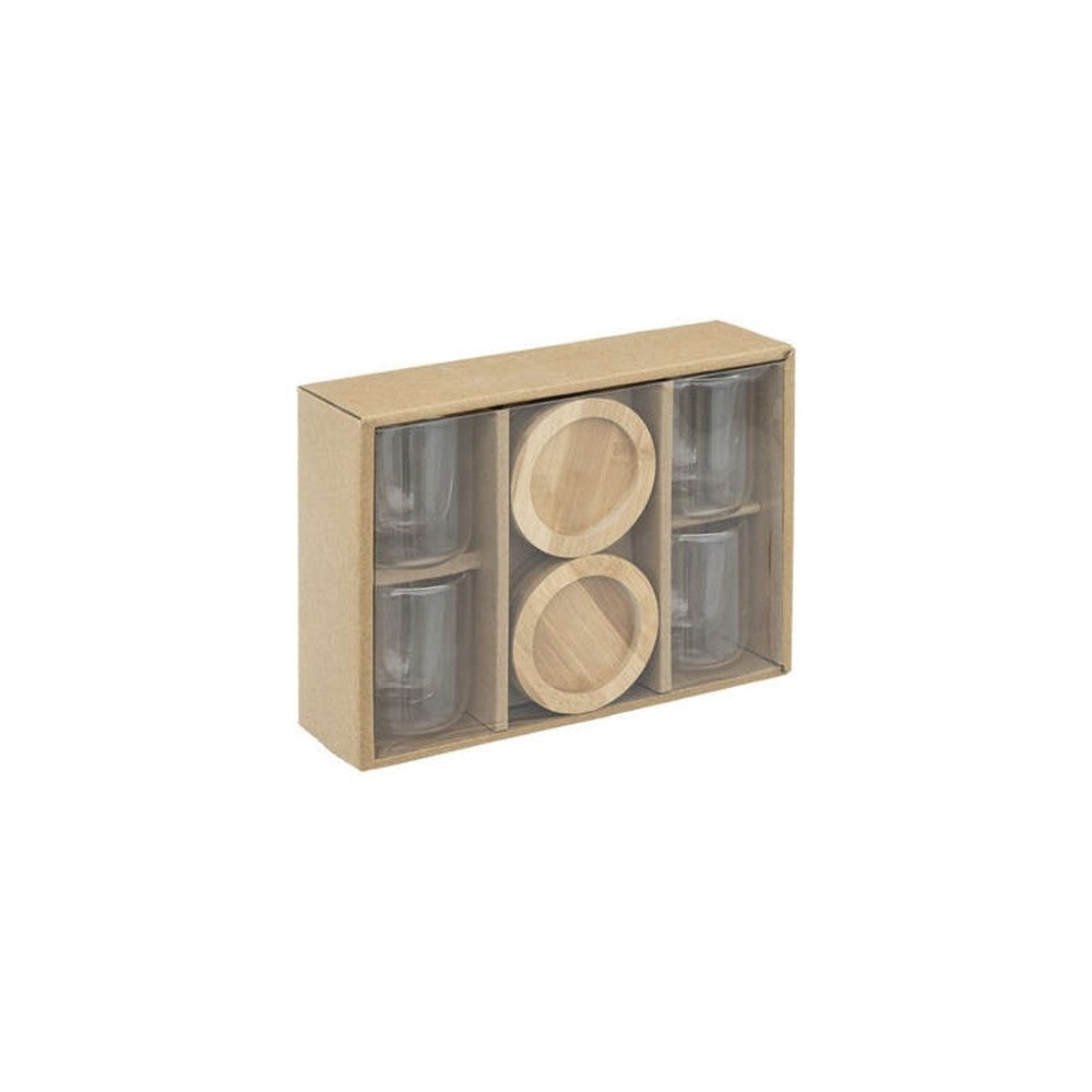 Set 4 pahare espresso Cleo, pereti dubli sticla, 80 ml