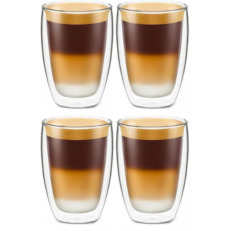 Set 4 pahare Krasino Selory, pereti dubli, sticla borosilicat, 300 ml