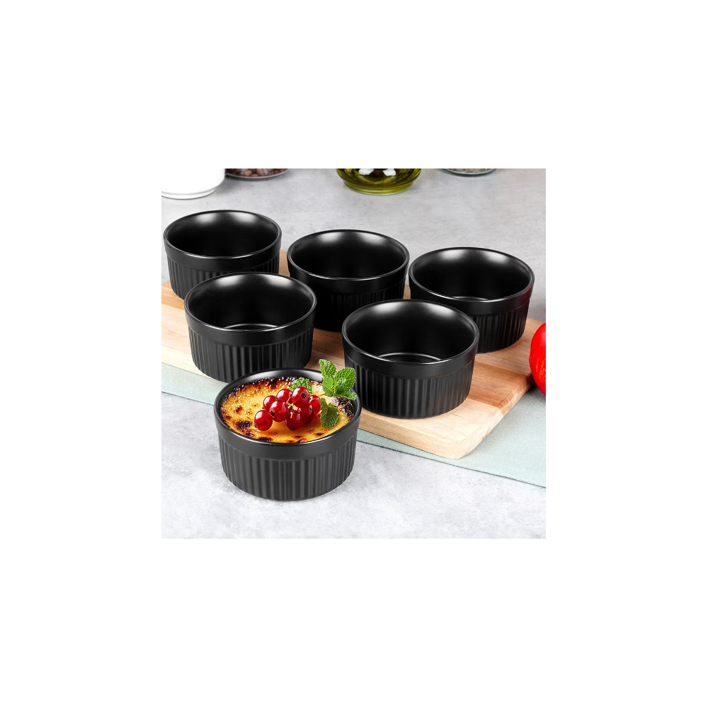 Set 6 ramekine Black, 8.5x4.5 cm