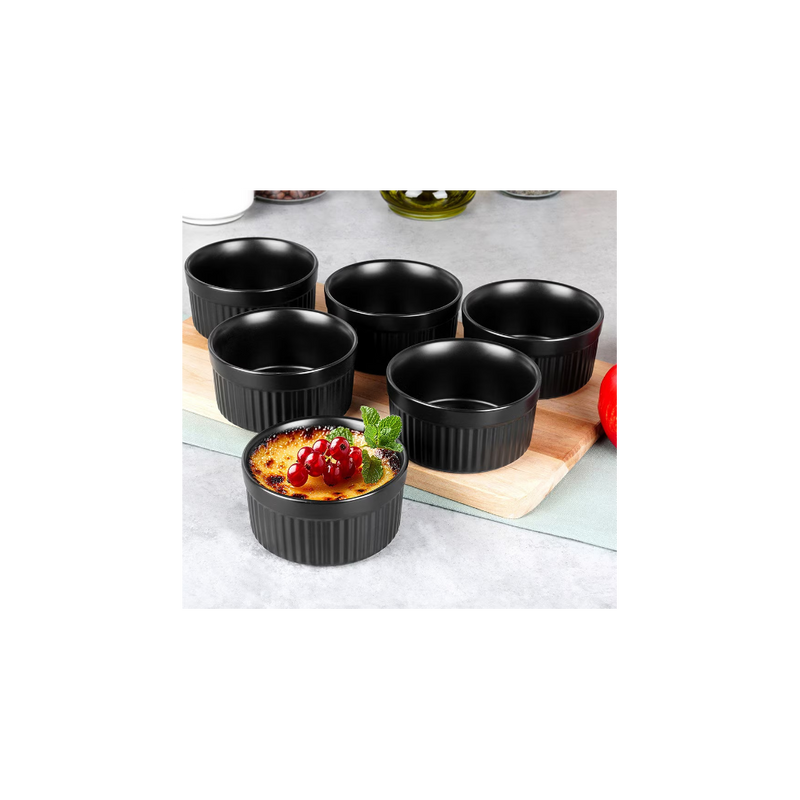 Set 6 ramekine Black, 8.5x4.5 cm