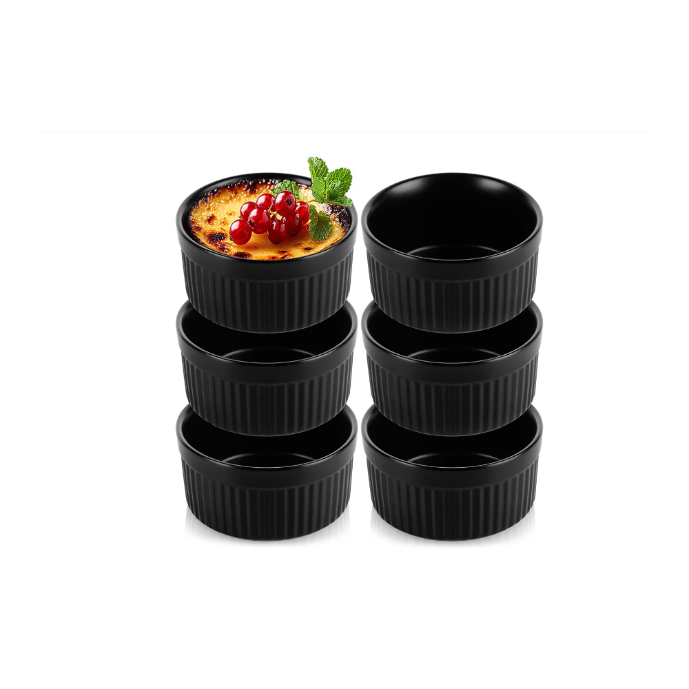 Set 6 ramekine Black, 8.5x4.5 cm