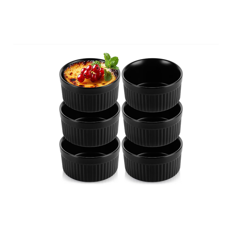 Set 6 ramekine Black, 8.5x4.5 cm