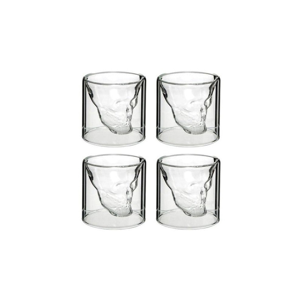 Set 4 shoturi Skull, sticla, 80 mll