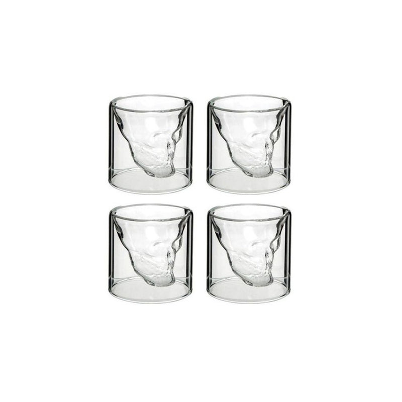Set 4 shoturi Skull, sticla, 80 mll