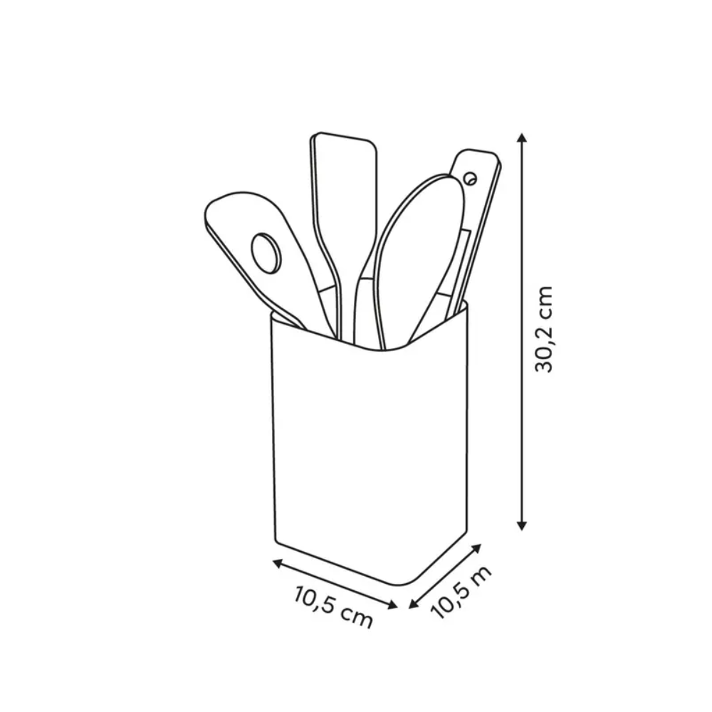 Set 4 ustensile Arfast, lemn, suport inclus, 6.7 x 30 cm