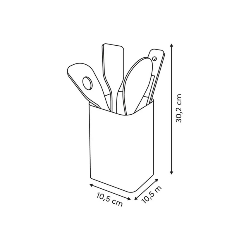 Set 4 ustensile Arfast, lemn, suport inclus, 6.7 x 30 cm