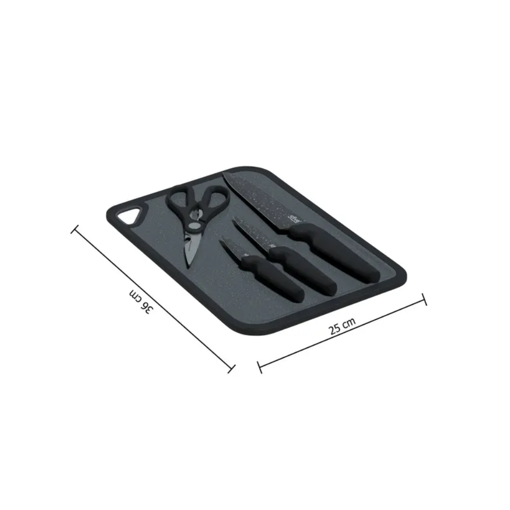 Set cutite Caractere, inox, tocator plastic, 6 piese