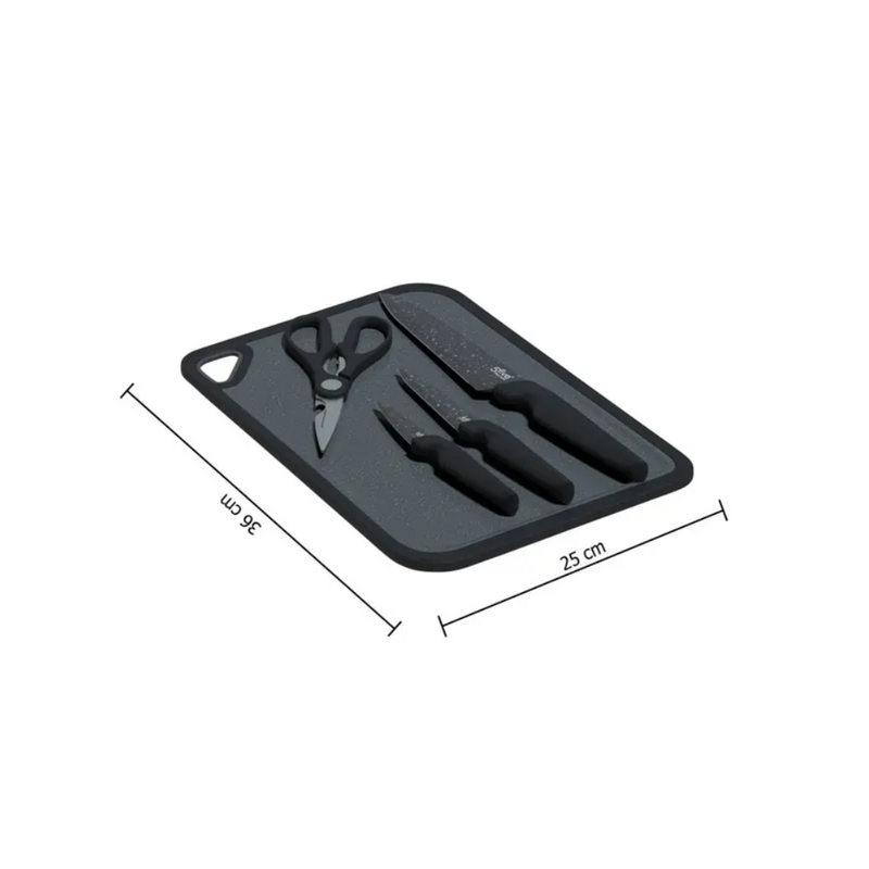 Set cutite Caractere, inox, tocator plastic, 6 piese