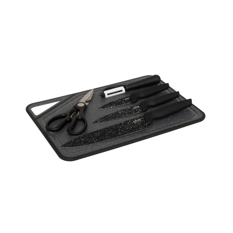 Set cutite Caractere, inox, tocator plastic, 6 piese