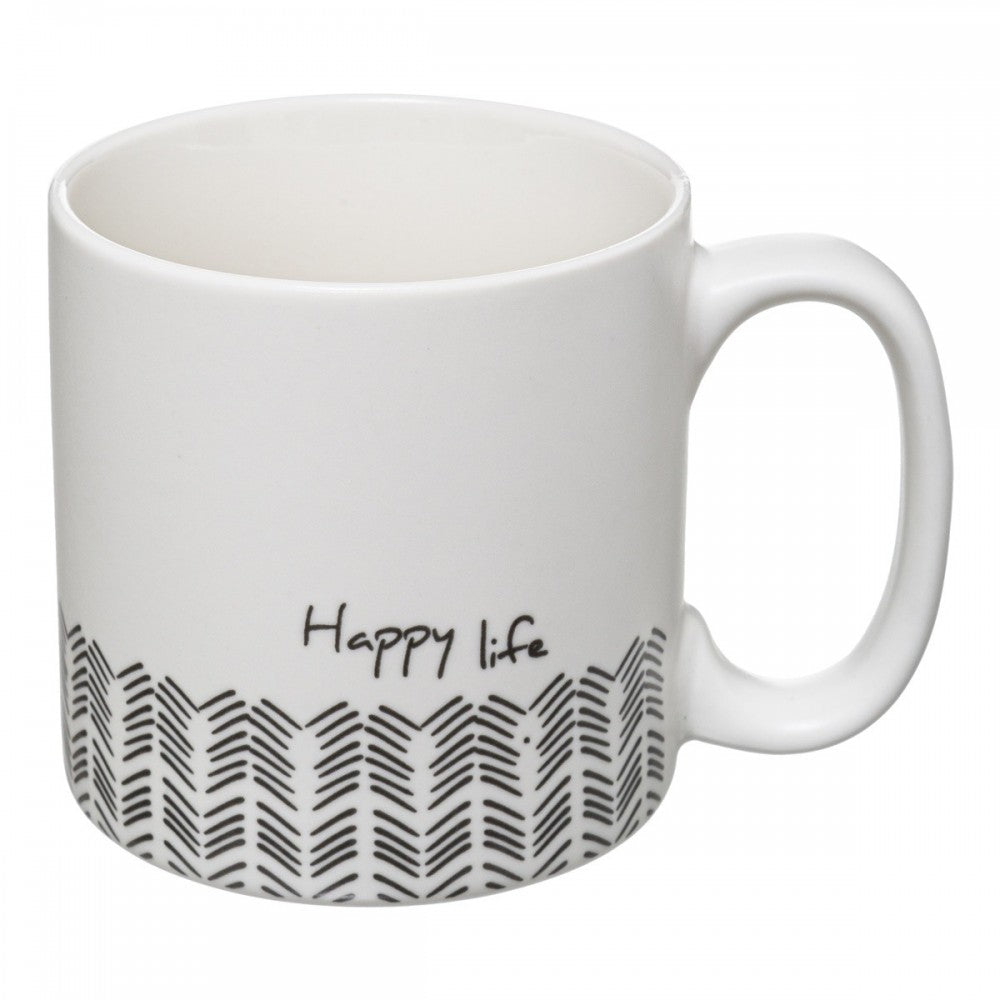 Set 4 cani Happy Life, ceramica, 240 ml