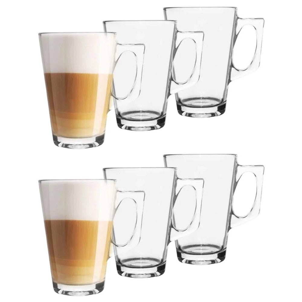 Set 6 cesti cafea/ceai EH, sticla, 7.5x11 cm, 250 ml, transparent
