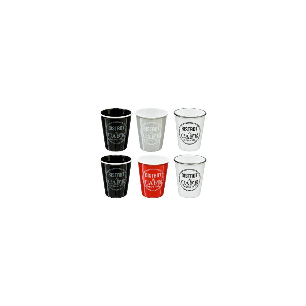 Set 6 cesti Esspreso SG, ceramica, multicolore, 100 ml