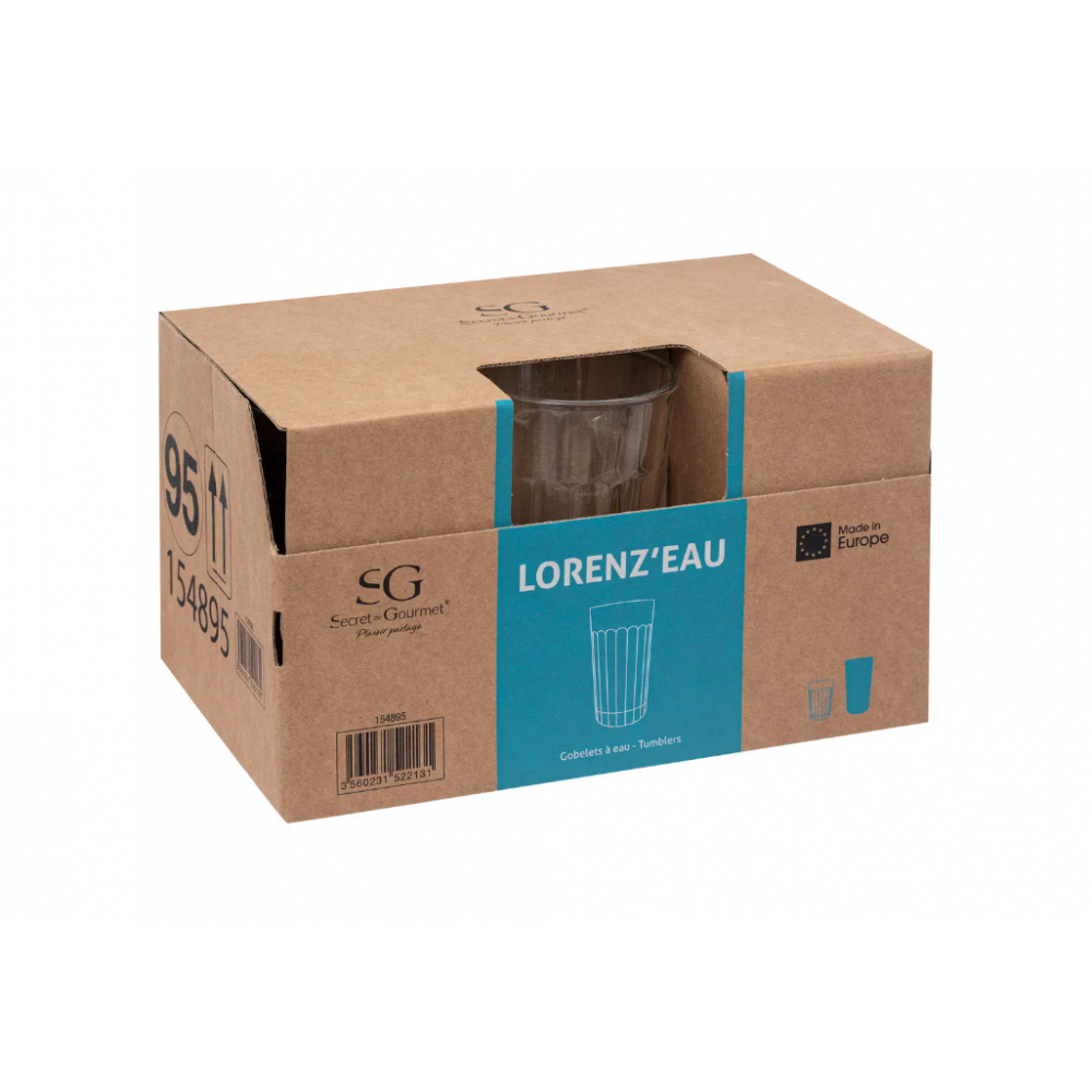 Set 6 pahare Lorenzo, sticla, 350 ml