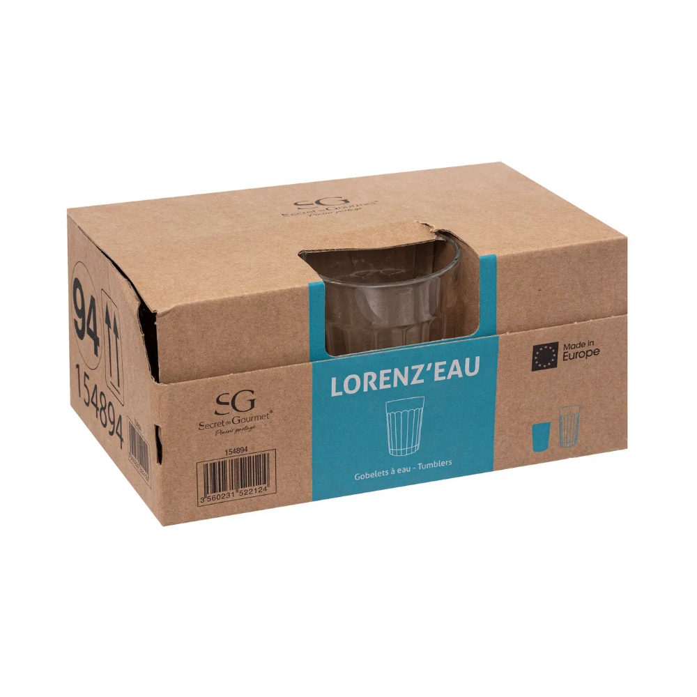 Set 6 pahare Lorenzo, sticla, 250 ml