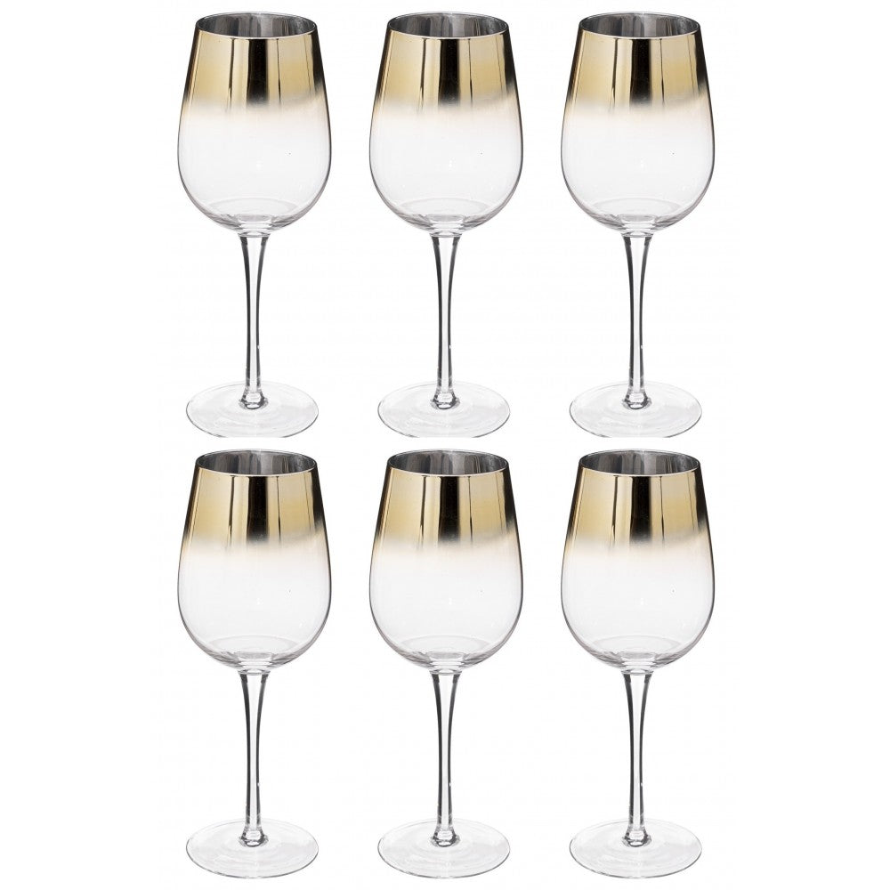 Set 6 pahare vin Arya, sticla, 380 ml, 8,5 x H 23 cm