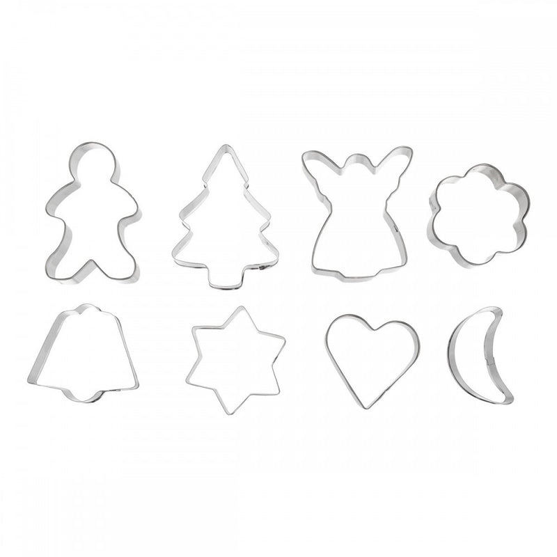 Set 8 modele biscuiti Dolcy, metal, 6,1 x 13,5 x H 2 cm