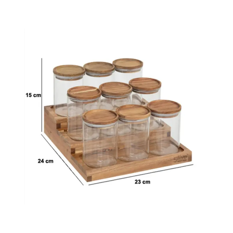 Set 9 recipiente sticla Accacya, 24 x 23 x H 15 cm
