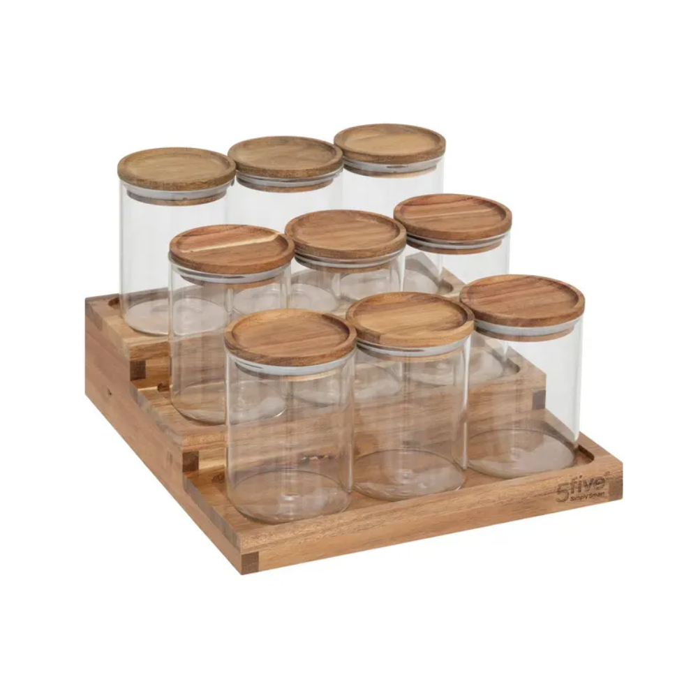 Set 9 recipiente sticla Accacya, 24 x 23 x H 15 cm