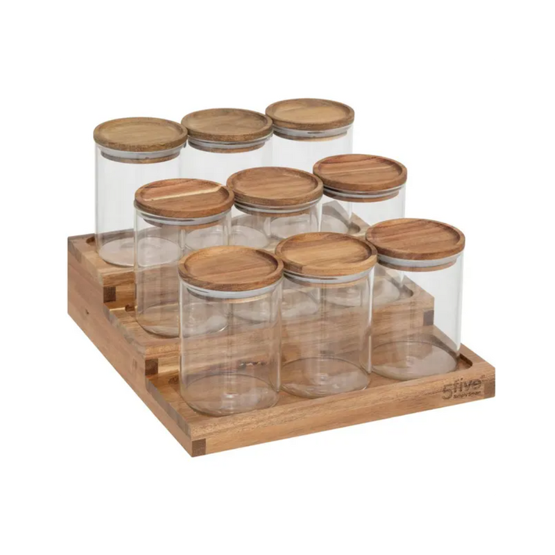 Set 9 recipiente sticla Accacya, 24 x 23 x H 15 cm