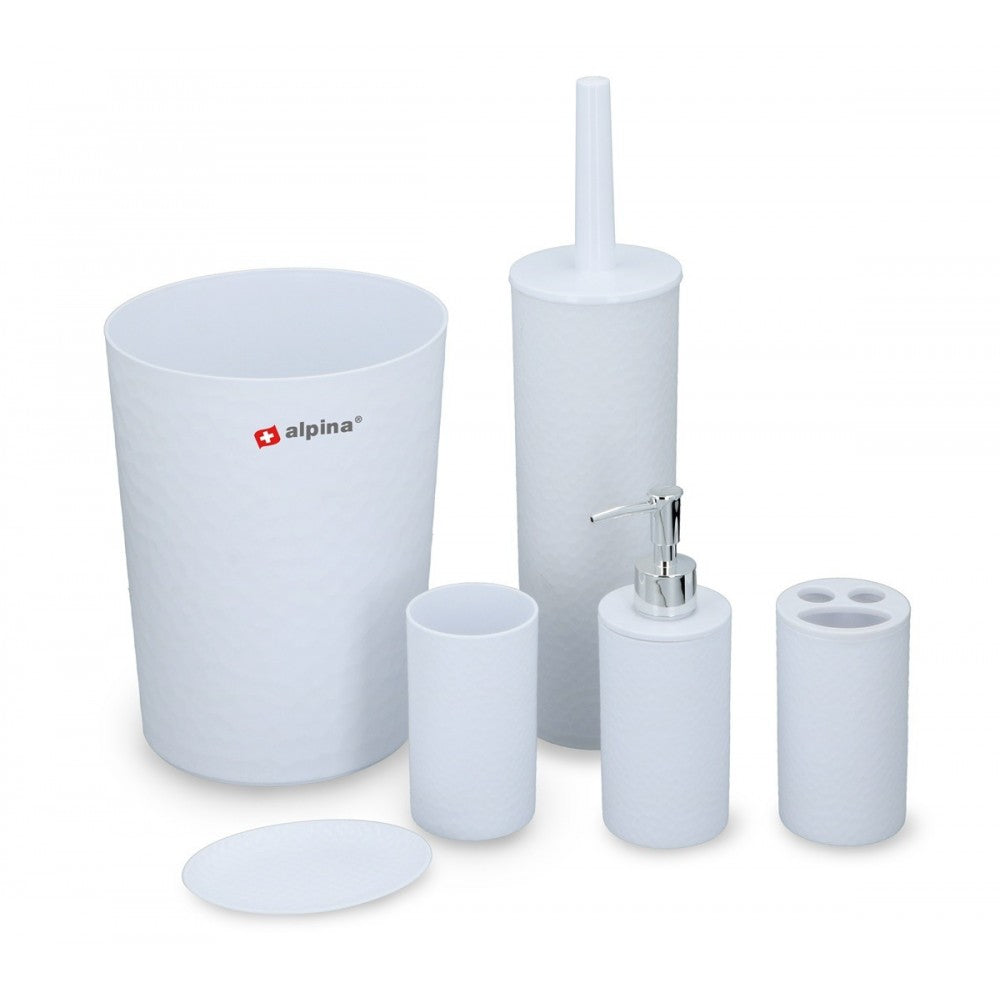Set accesorii baie Alpina White, plastic, 6 piese