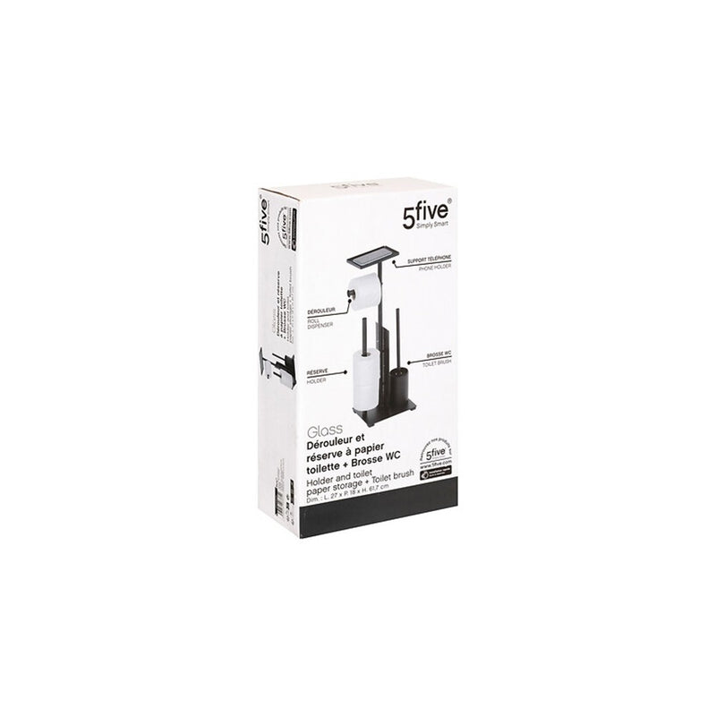 Set baie Holder, metal, negru, 28 x 18 x H 61.5 cm