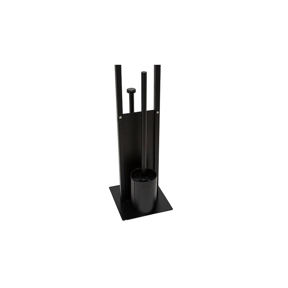 Set baie Holder, metal, negru, 28 x 18 x H 61.5 cm