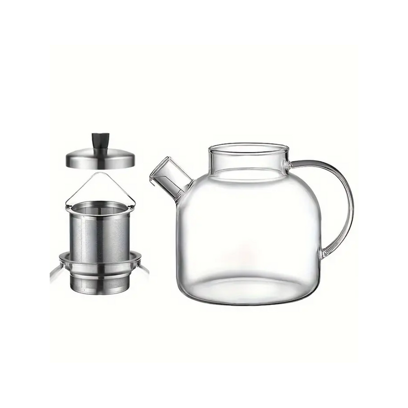 Set ceainic Balvi 1 litru si 2 cani pereti dubli 250 ml, sticla borosilicata