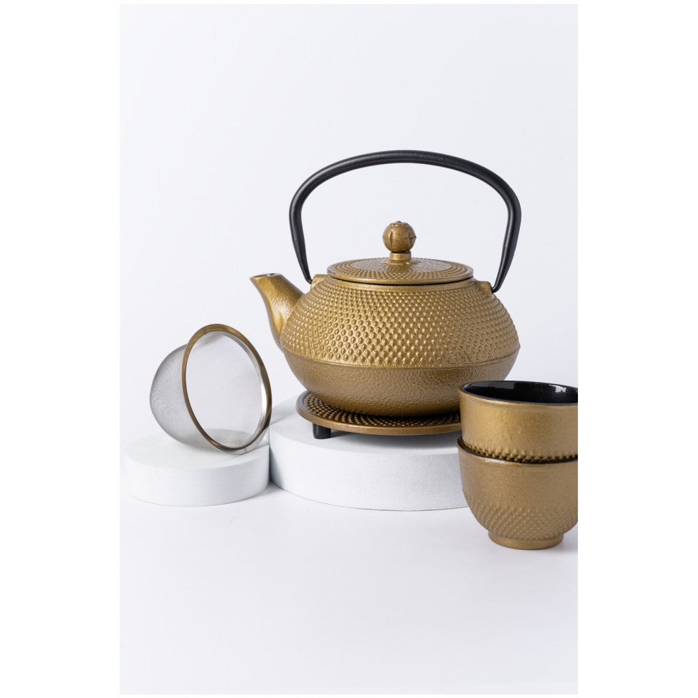Set Ceainic Japan Gold, fonta, 2 cani incluse, 0.8 litri